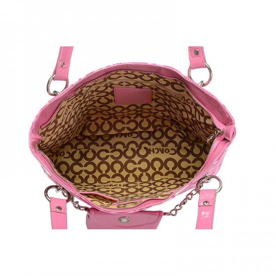 Coach Whimsy Logo Medium Pink Totes EHU